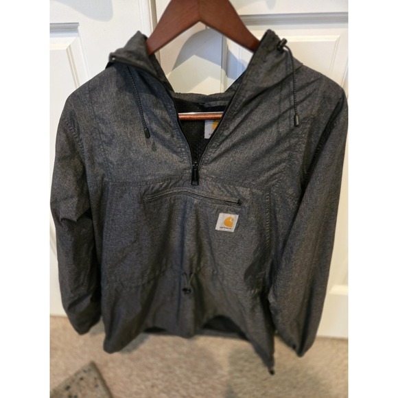 Carhartt Other - Carhartt Anorak Slicker Hooded Pullover 1/4 Zip & Pockets Lightweight Sz Med